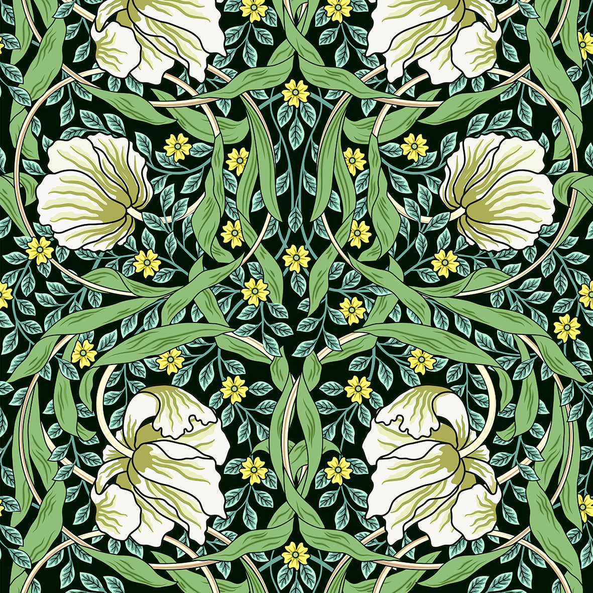 William Morris & Co Table Napkins - Pimpernel Collection (Green)-5
