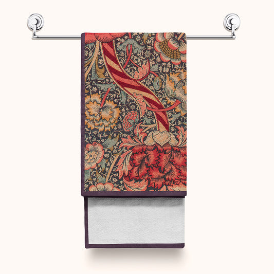 william-morris-co-luxury-polycotton-towel-wandle-collection-red-1