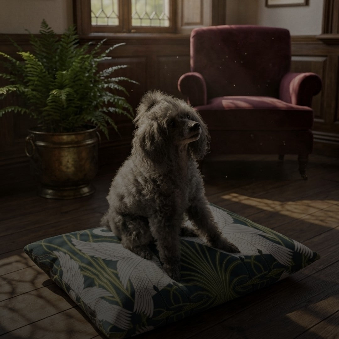 Dog Bed inspired by William Morris - White Swan Collection (Spruce)