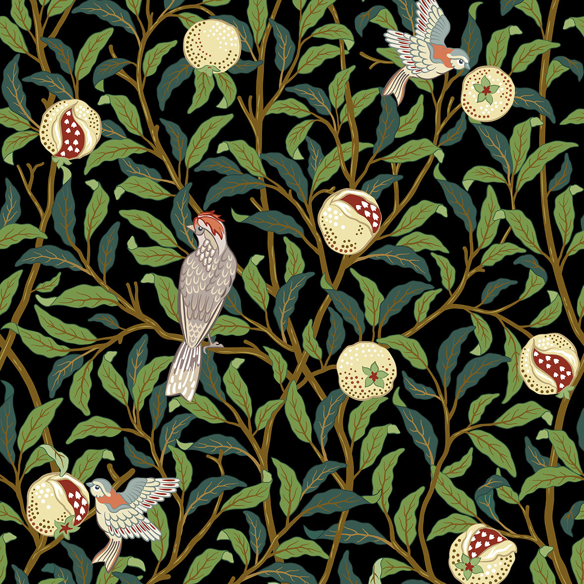 william-morris-co-kitchen-tea-towel-bird-and-pomegranate-collection-onyx-2