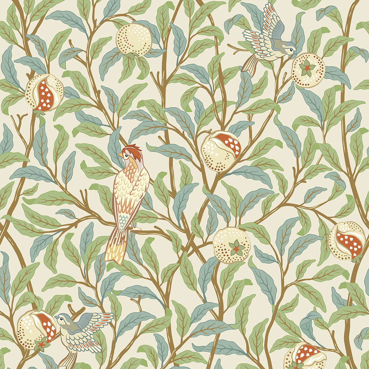 william-morris-co-luxury-velveteen-minky-blanket-two-sided-print-bird-and-pomegranate-collection-rosella-parchment-3
