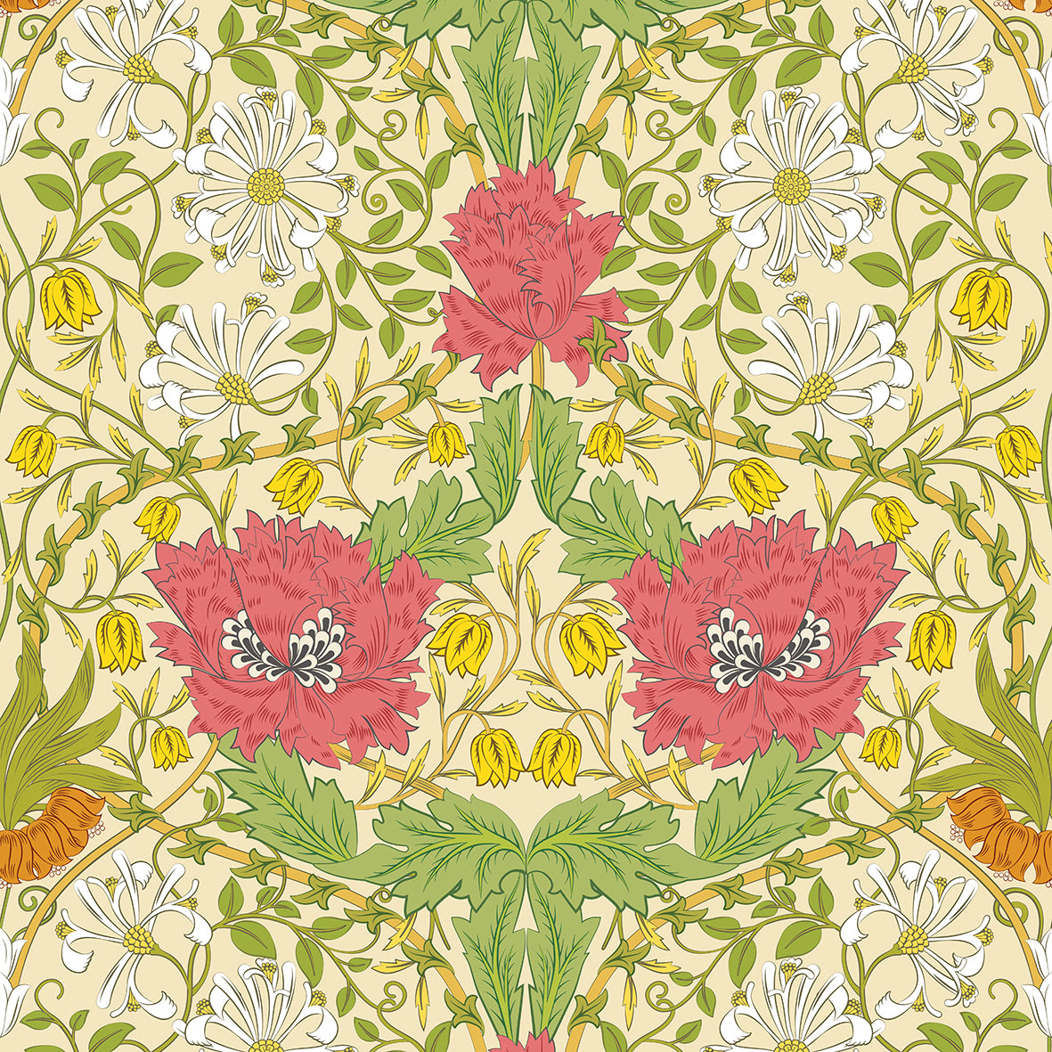 William Morris & Co Shower Curtains - Honeysuckle Collection (Summer)