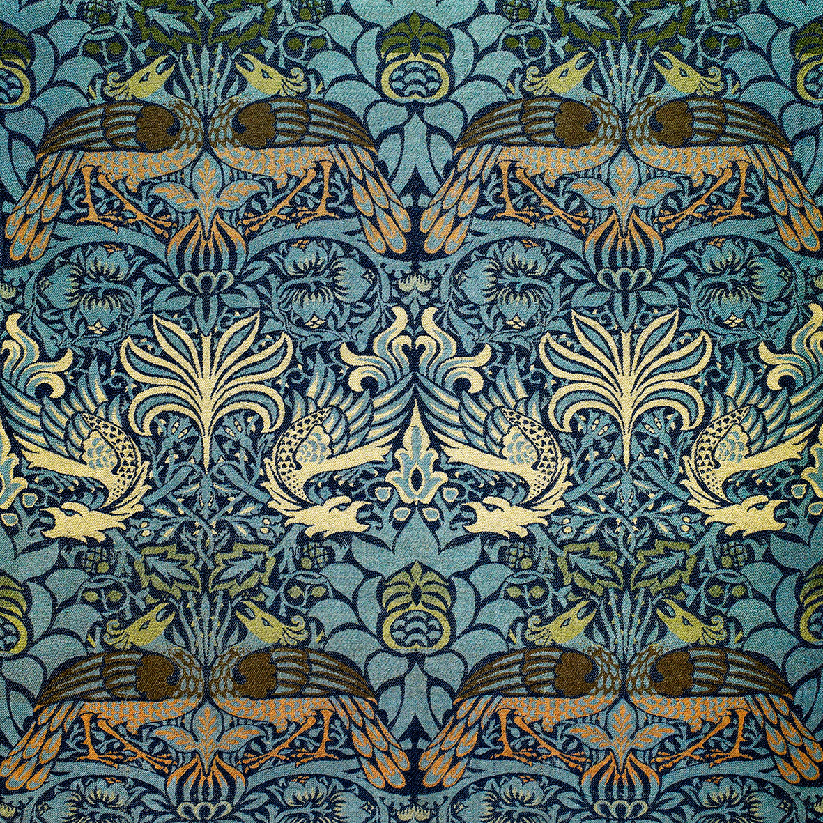 Luxury Polycotton Towel inspired by William Morris - Peacock and Dragon Collection