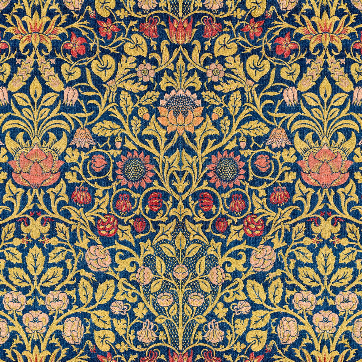 Pillow Sham inspired by William Morris - Violet and Columbine Collection (Yellow) x1