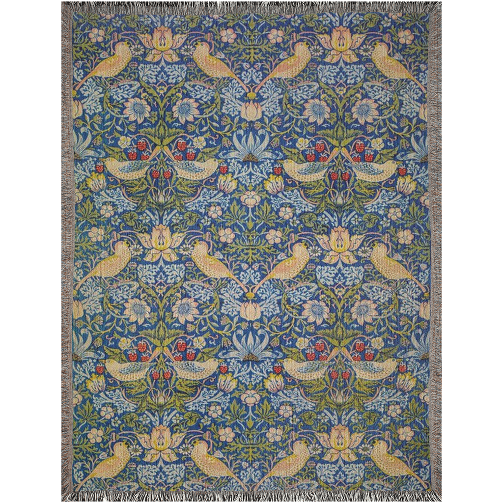 william-morris-co-woven-cotton-blanket-with-fringe-strawberry-thief-collection-indigo-4