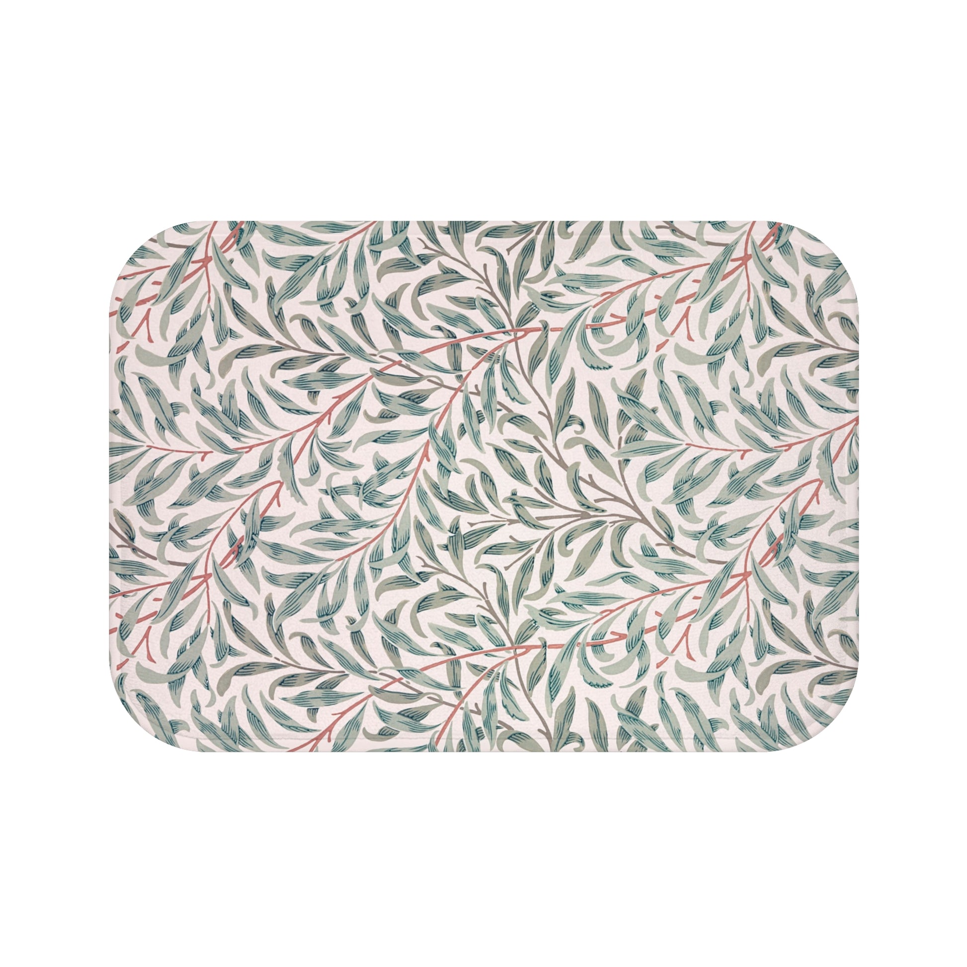 Rectangular placemat with leaf pattern on a white background