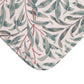 Fabric with leaf pattern on a white background