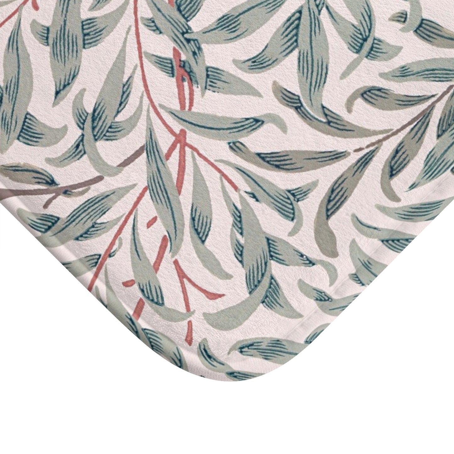 Fabric with leaf pattern on a white background