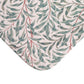 Fabric with leaf pattern on a white background