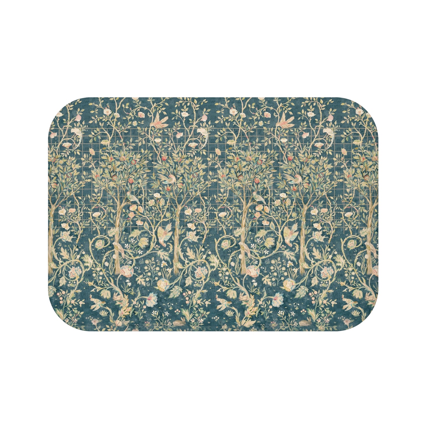 Decorative mat with nature-themed design on a white background