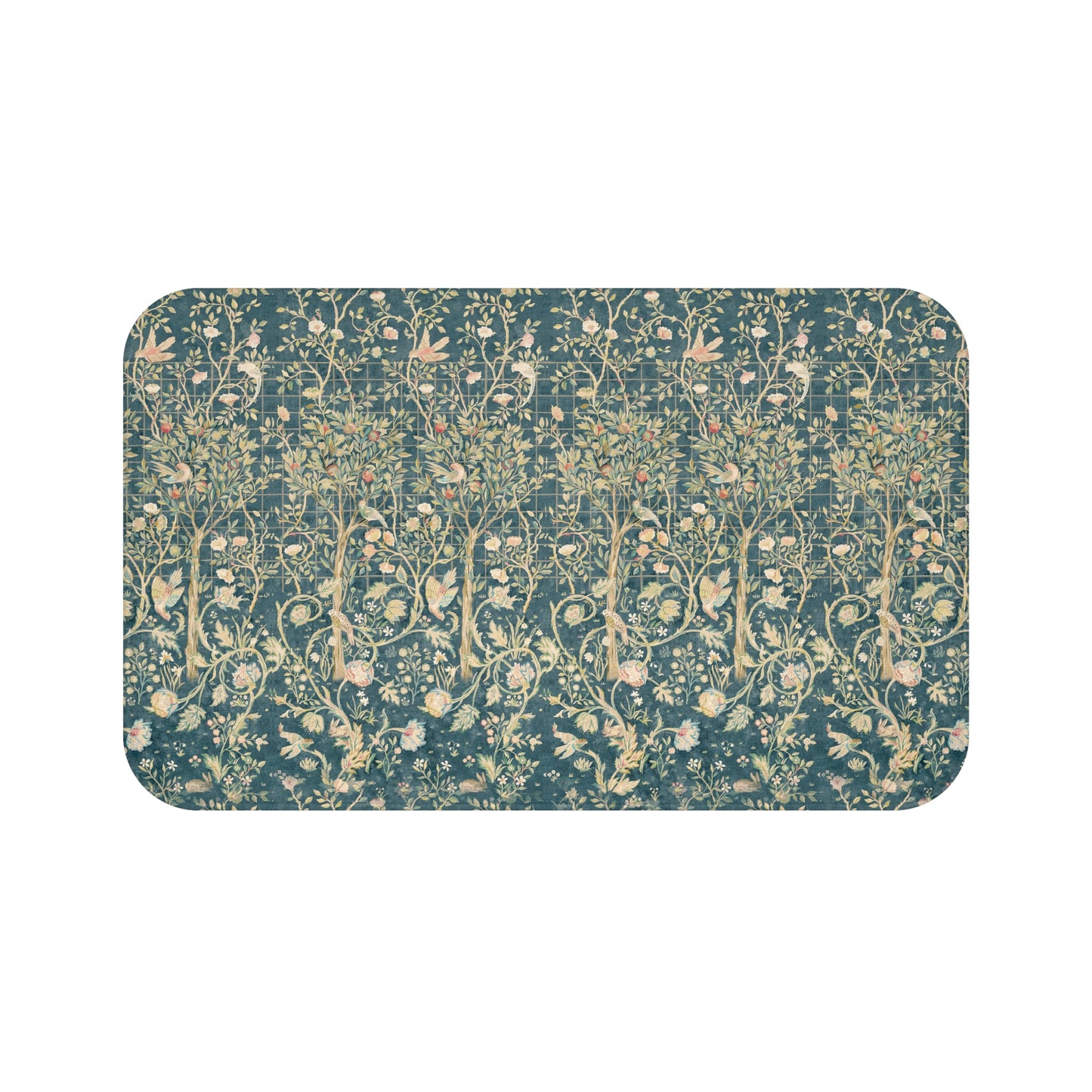 Decorative mat with nature-themed design on a white background