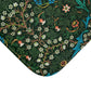 A rectangular microfibre bath mat with a floral pattern inspired by William Morris - Tulip Collection.