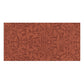 A rectangular textile or mat featuring an all-over botanical pattern in terracotta and rust tones, shown flat against a plain white background.