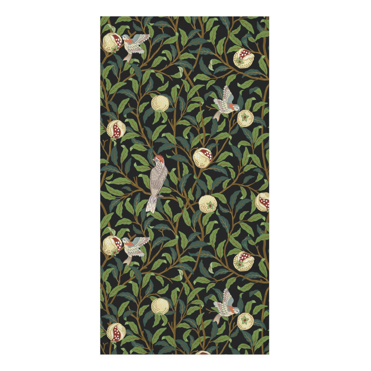 Bath Towel inspired by William Morris - Bird & Pomegranate Collection (Onyx)