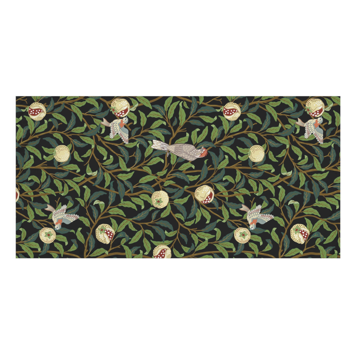 Bath Towel inspired by William Morris - Bird & Pomegranate Collection (Onyx)