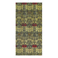 A rectangular bath towel featuring an ornate repeating Art Nouveau-style floral pattern in muted olive green, black, and red, shown flat against a plain white background.