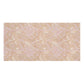 A rectangular textile or wallpaper sample with a repeating floral and vine pattern in soft blush pink, beige, and cream tones, shown against a plain white background.