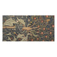 A rectangular art print featuring a detailed vintage-style botanical and bird illustration with green leaves, red berries, and two small birds on a dark blue background.