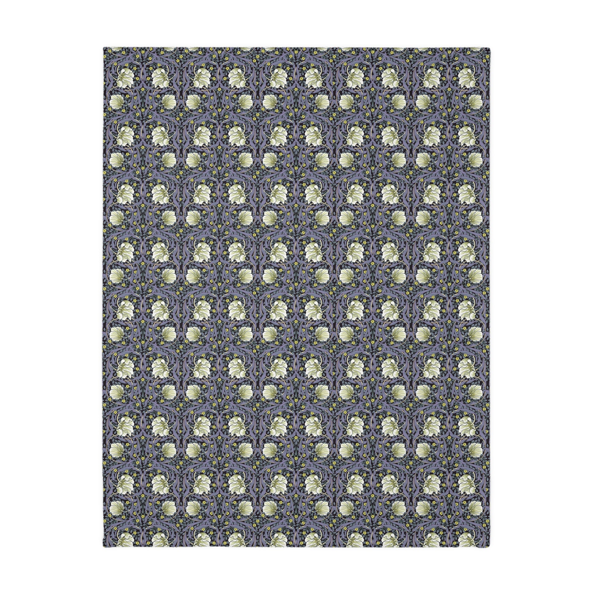 Luxury Velveteen Minky Blanket (Two-sided print) produced for William Morris & Co for a pattern called Pimpernel Collection (Lavender / Rosewood) 