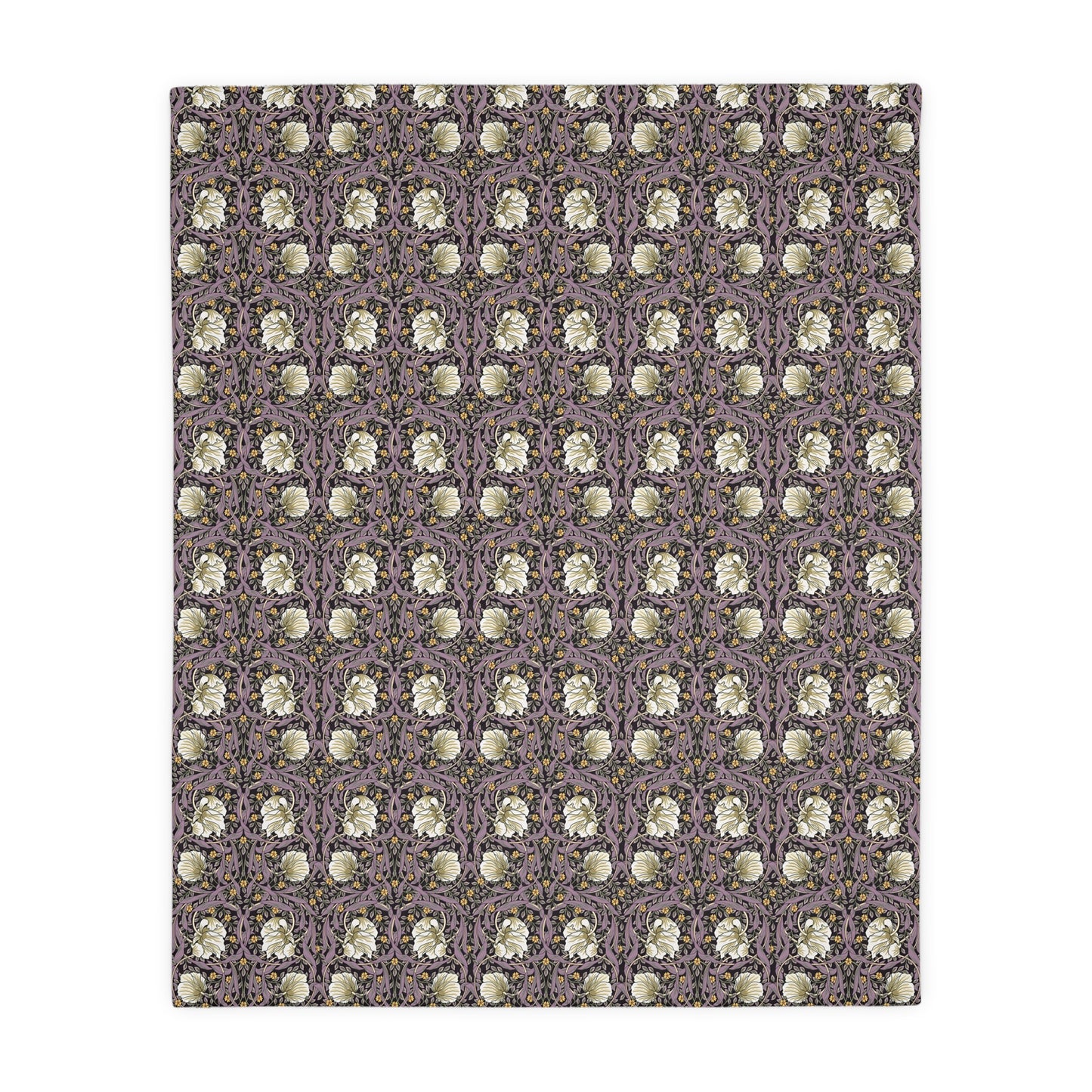 Luxury Velveteen Minky Blanket (Two-sided print) produced for William Morris & Co for a pattern called Pimpernel Collection (Lavender / Rosewood) 