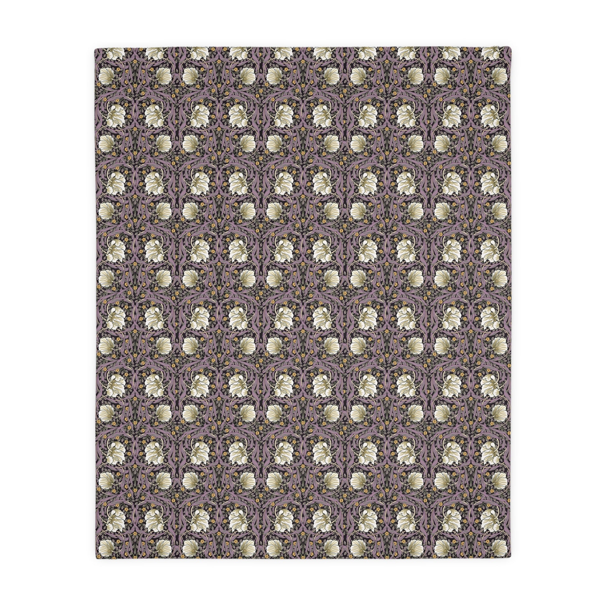 Luxury Velveteen Minky Blanket (Two-sided print) produced for William Morris & Co for a pattern called Pimpernel Collection (Lavender / Rosewood) 