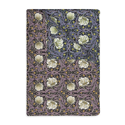 Luxury Velveteen Minky Blanket (Two-sided print) produced for William Morris & Co for a pattern called Pimpernel Collection (Lavender / Rosewood) 