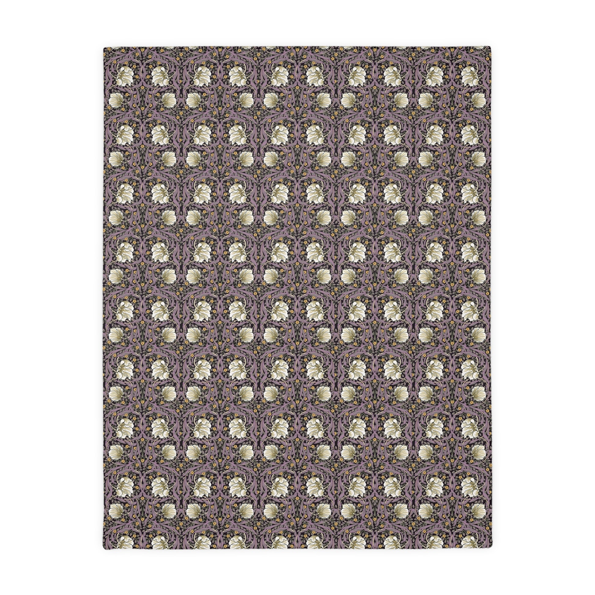 Luxury Velveteen Minky Blanket (Two-sided print) produced for William Morris & Co for a pattern called Pimpernel Collection (Lavender / Rosewood) 