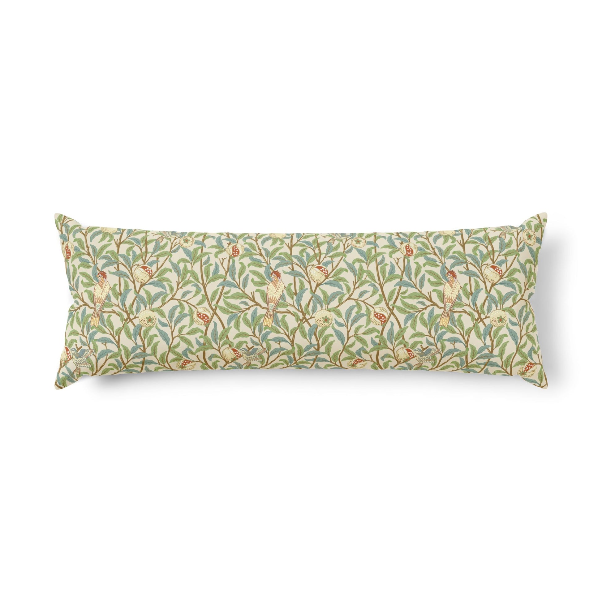 Decorative pillow with floral pattern on a white background