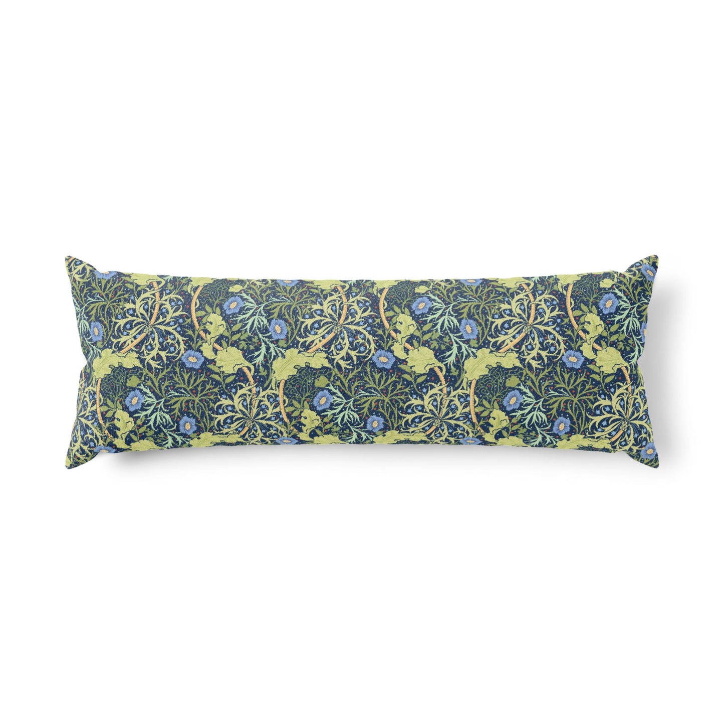 Decorative pillow with floral pattern on a white background