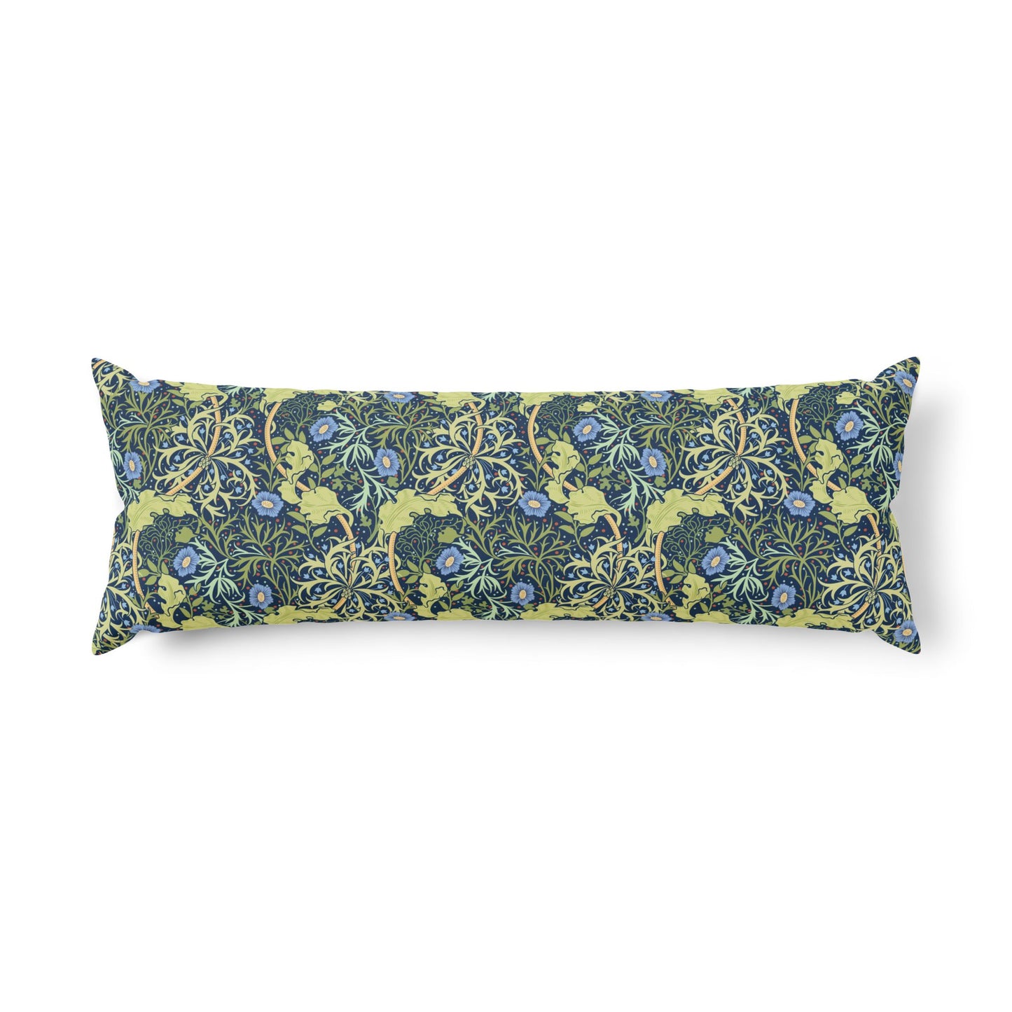 Decorative pillow with floral pattern on a white background