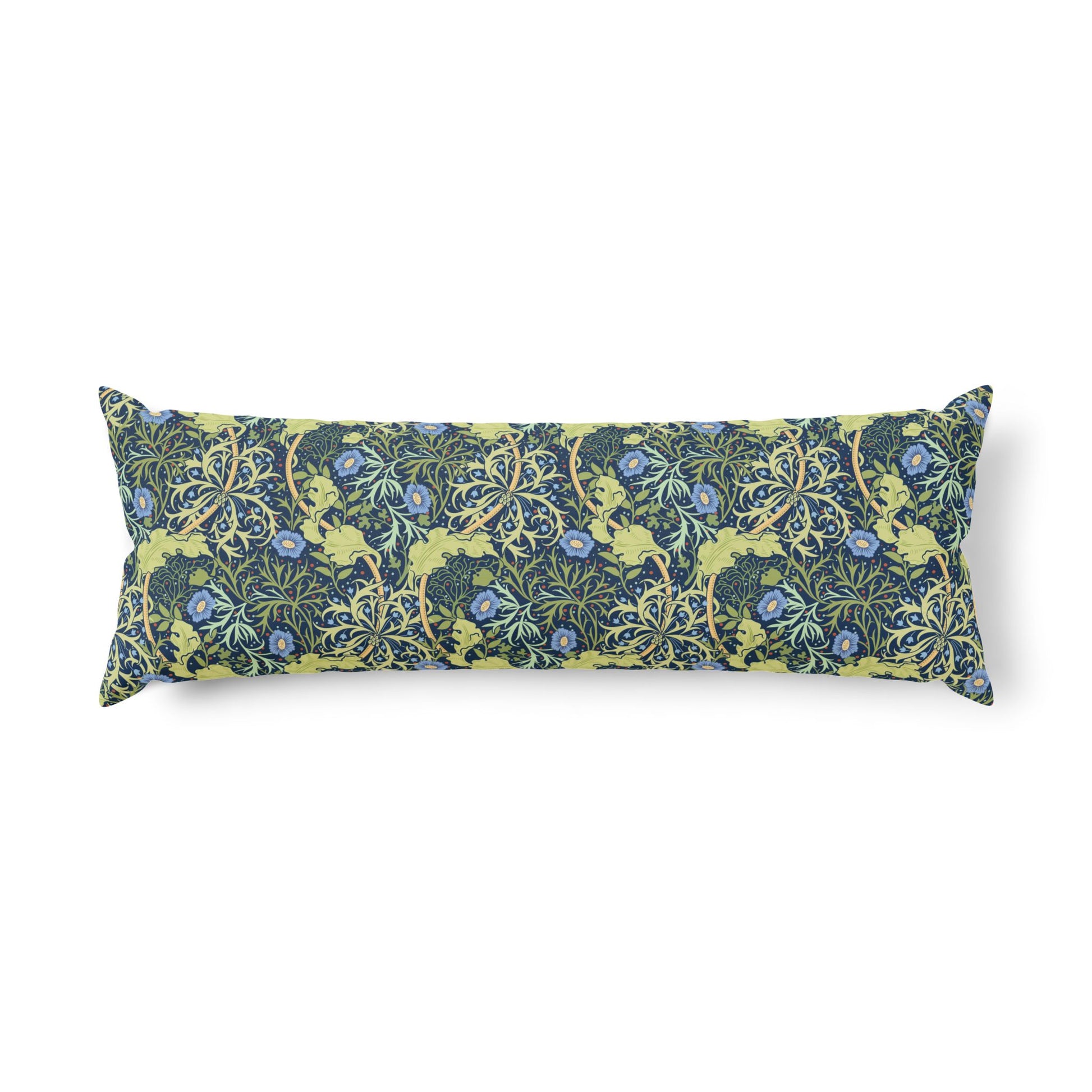 Decorative pillow with floral pattern on a white background