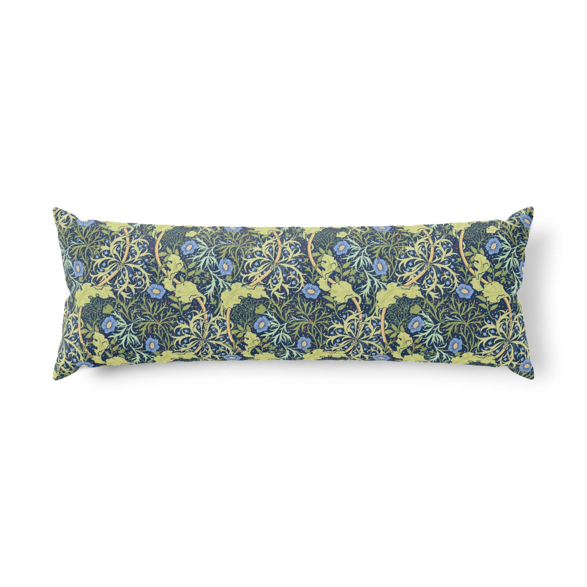 Decorative pillow with floral pattern on a white background