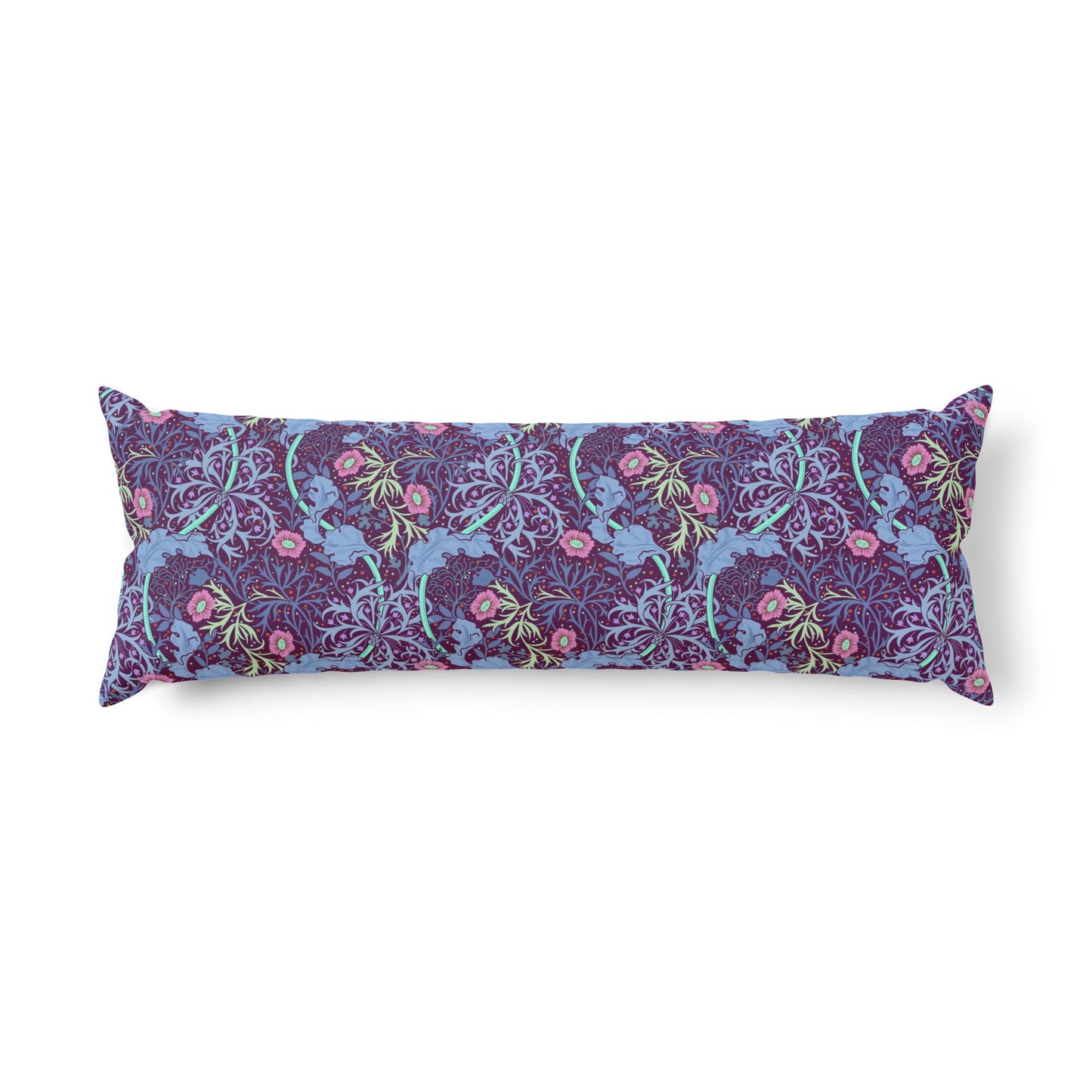 Decorative pillow with floral pattern on a white background