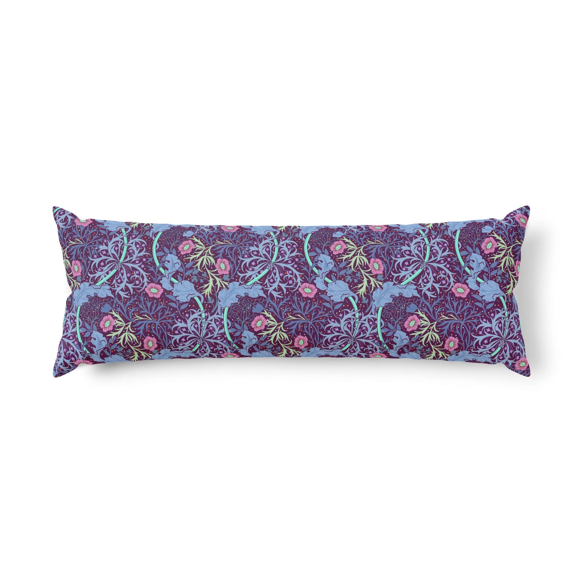 Decorative pillow with floral pattern on a white background