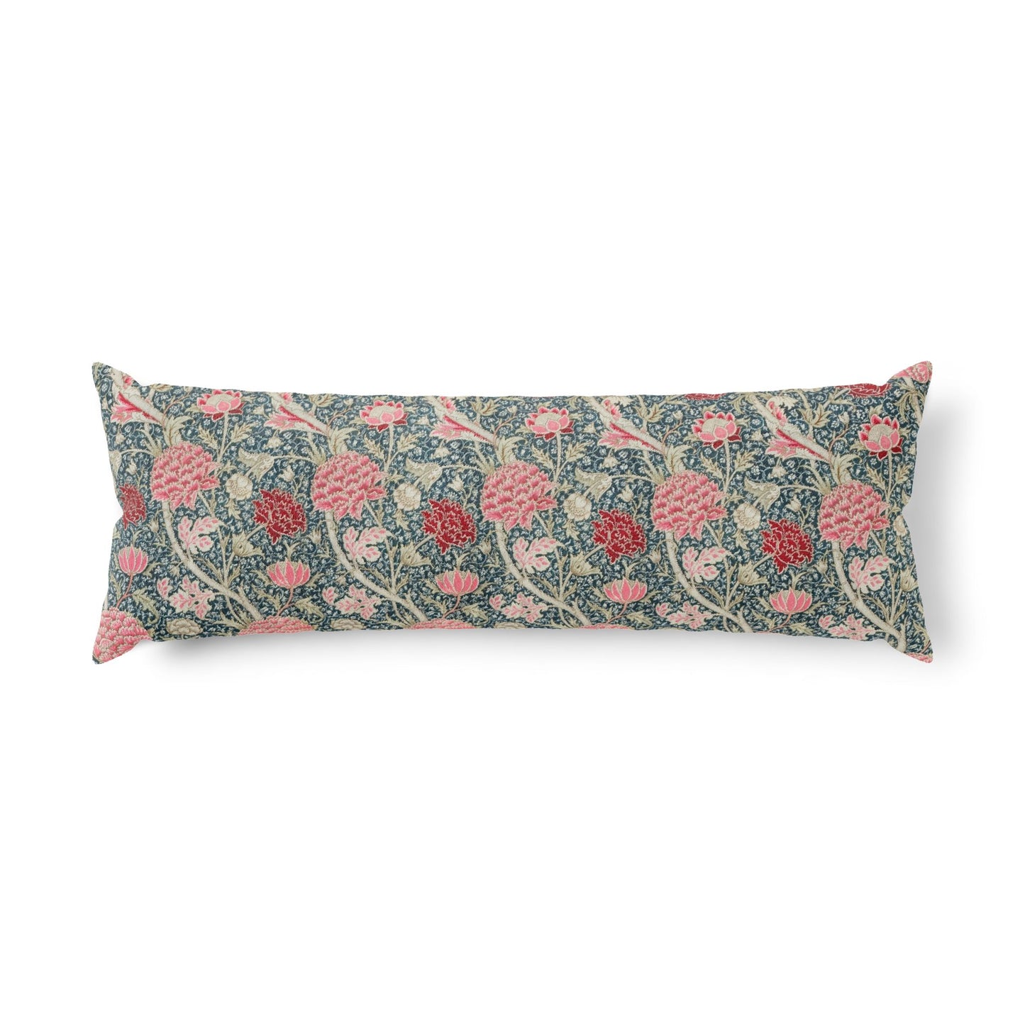 Floral patterned pillow on a white background