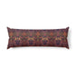 Body Pillow inspired by William Morris & Co in a orange, pink and purple floral pattern called Dove & Rose Collection