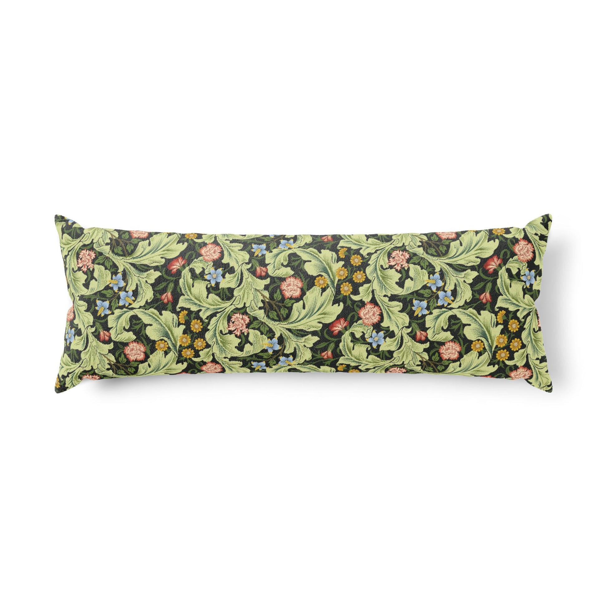 Decorative pillow with floral pattern on a white background