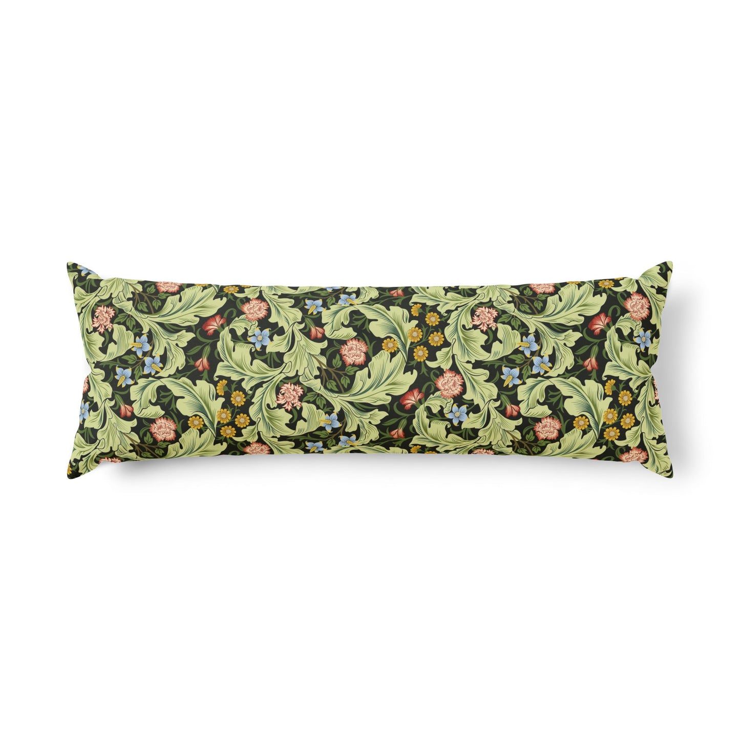 Decorative pillow with floral pattern on a white background