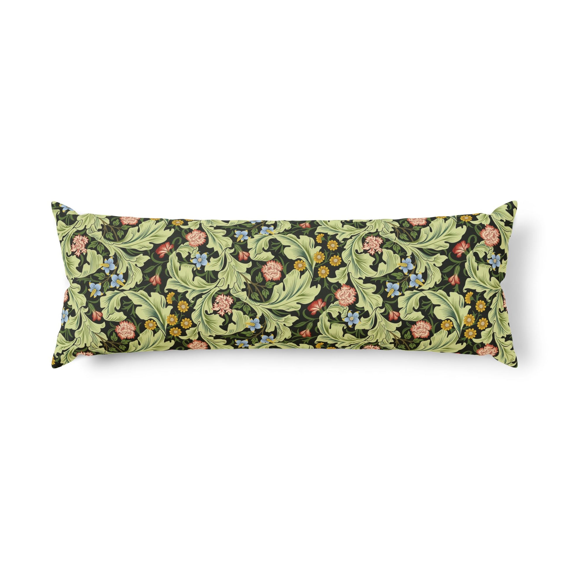 Decorative pillow with floral pattern on a white background