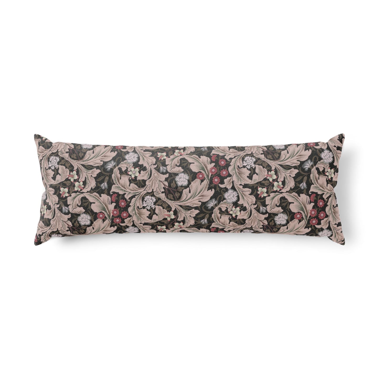 Brown cylindrical pillow on a beige background