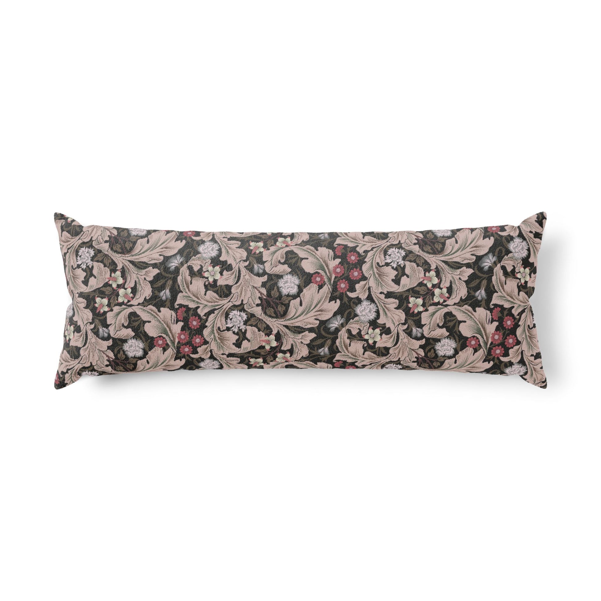 Brown cylindrical pillow on a beige background