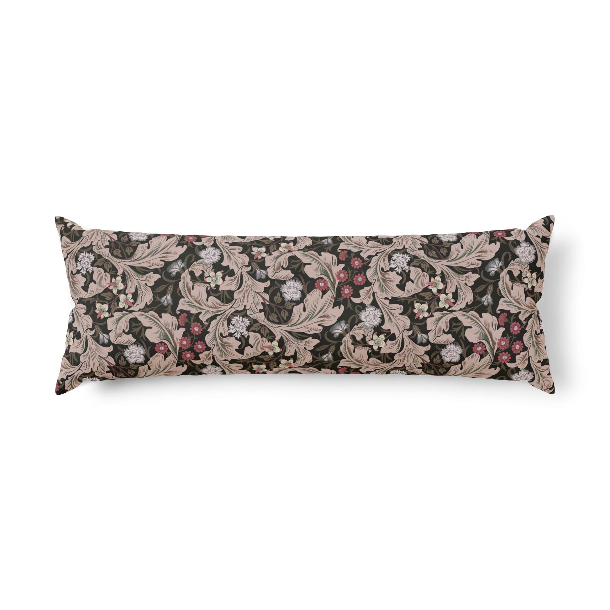 Decorative pillow with floral pattern on a white background