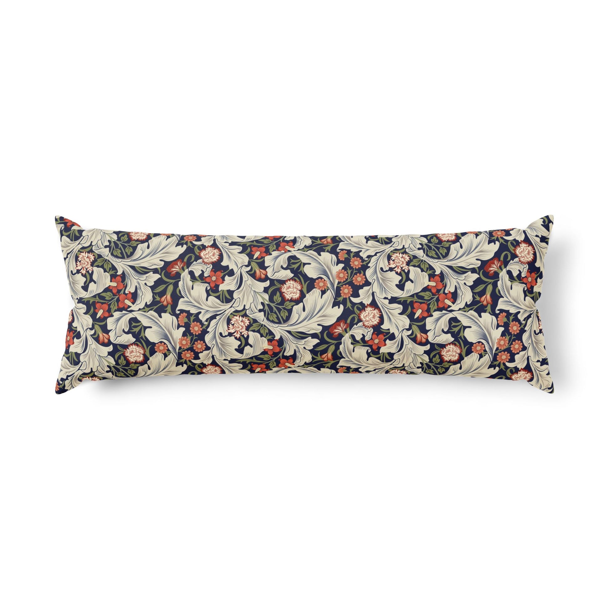 Decorative pillow with floral pattern on a white background