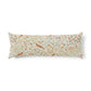 A long rectangular lumbar pillow featuring a detailed botanical and bird pattern on a cream background, shown against a plain white studio background.
