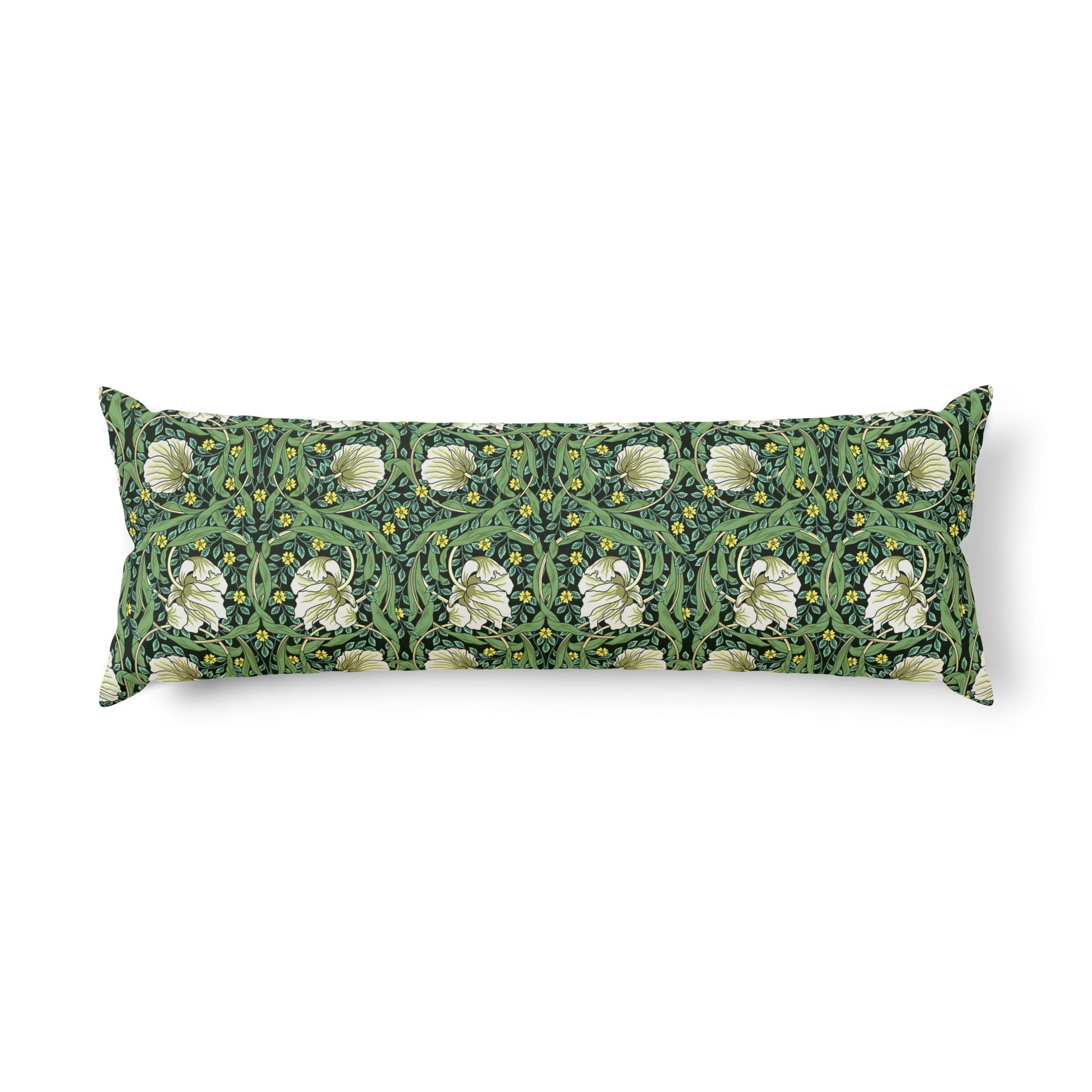 Decorative pillow with floral pattern on a white background