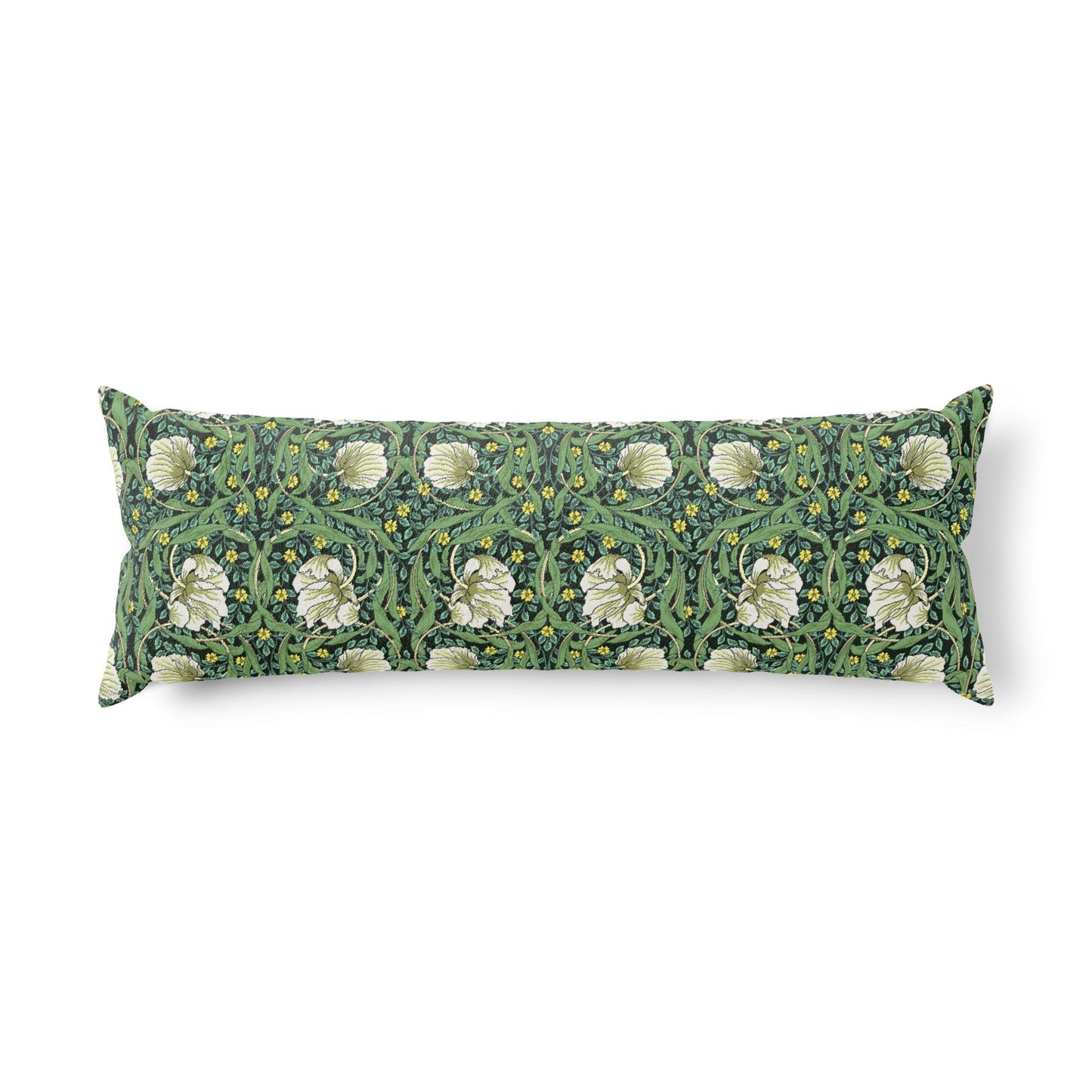 Floral patterned body pillow on a white background