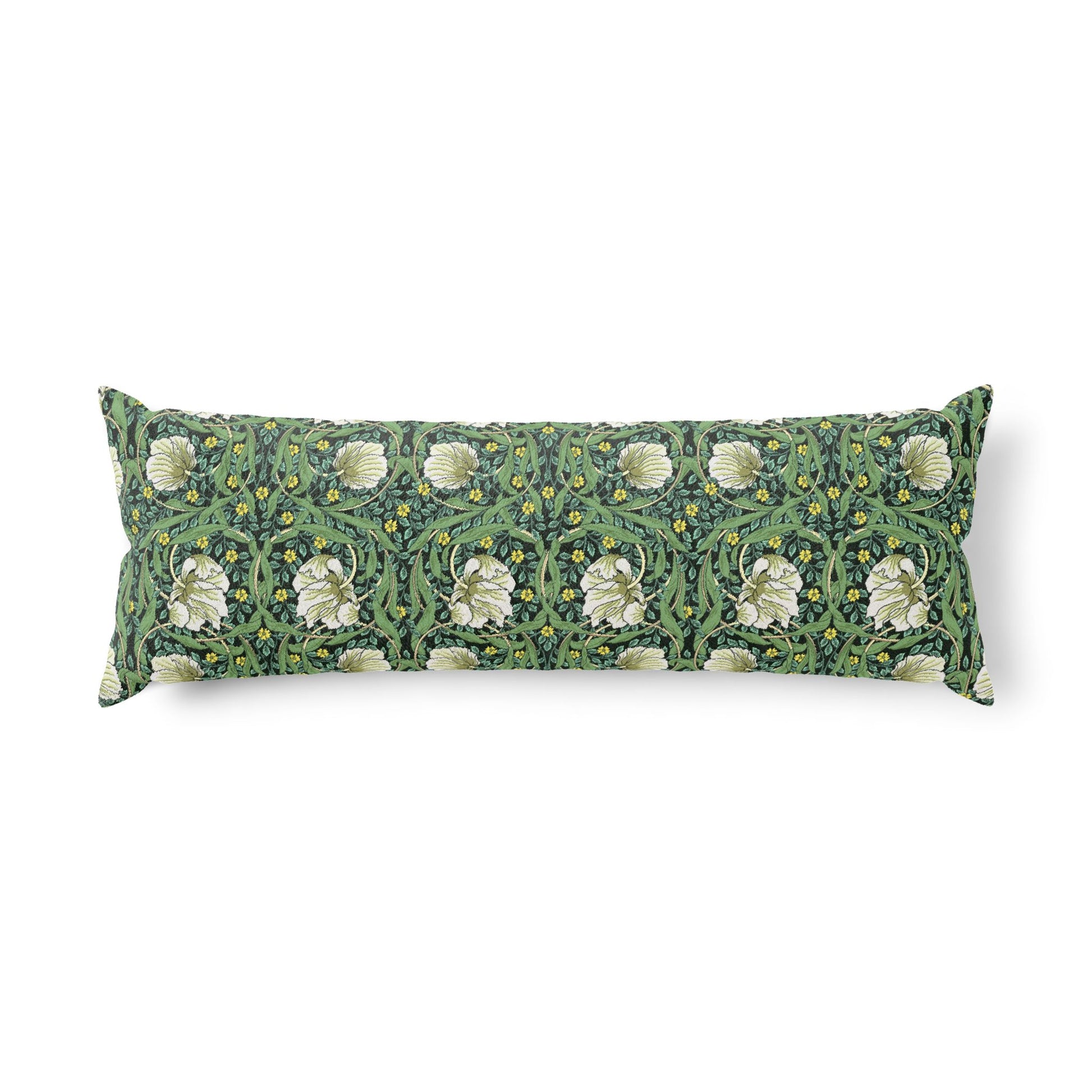 Floral patterned body pillow on a white background