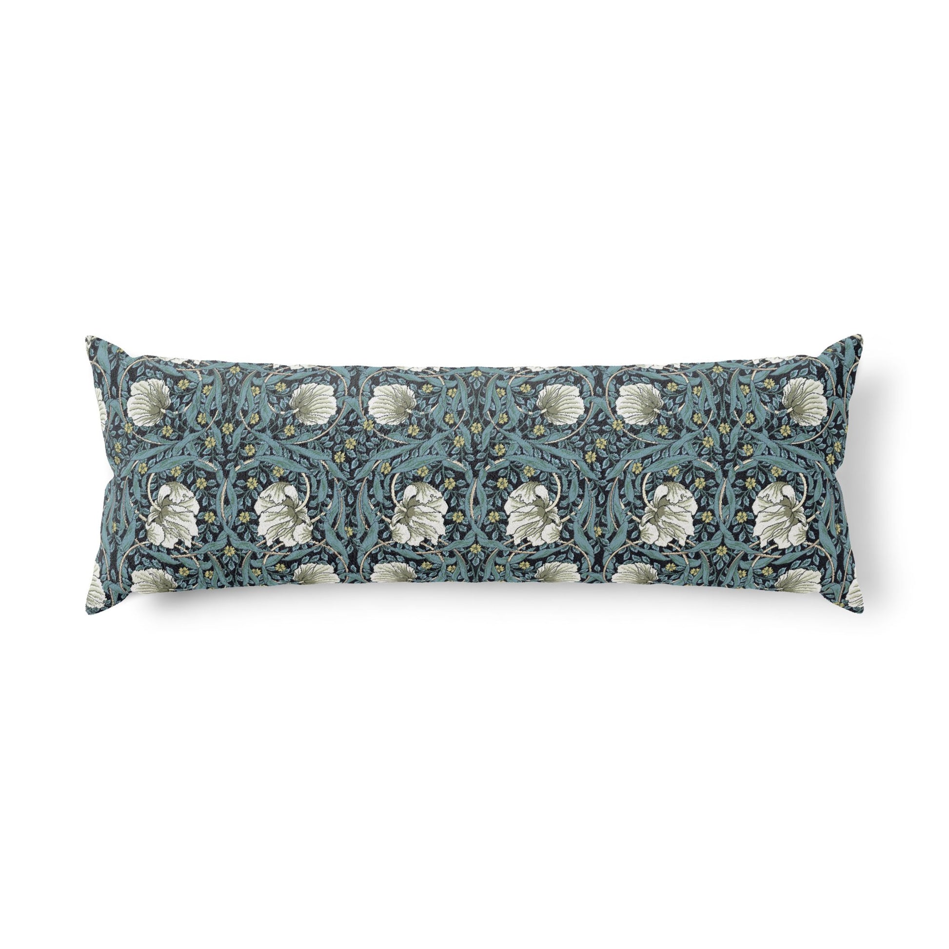 Decorative pillow with floral pattern on a white background