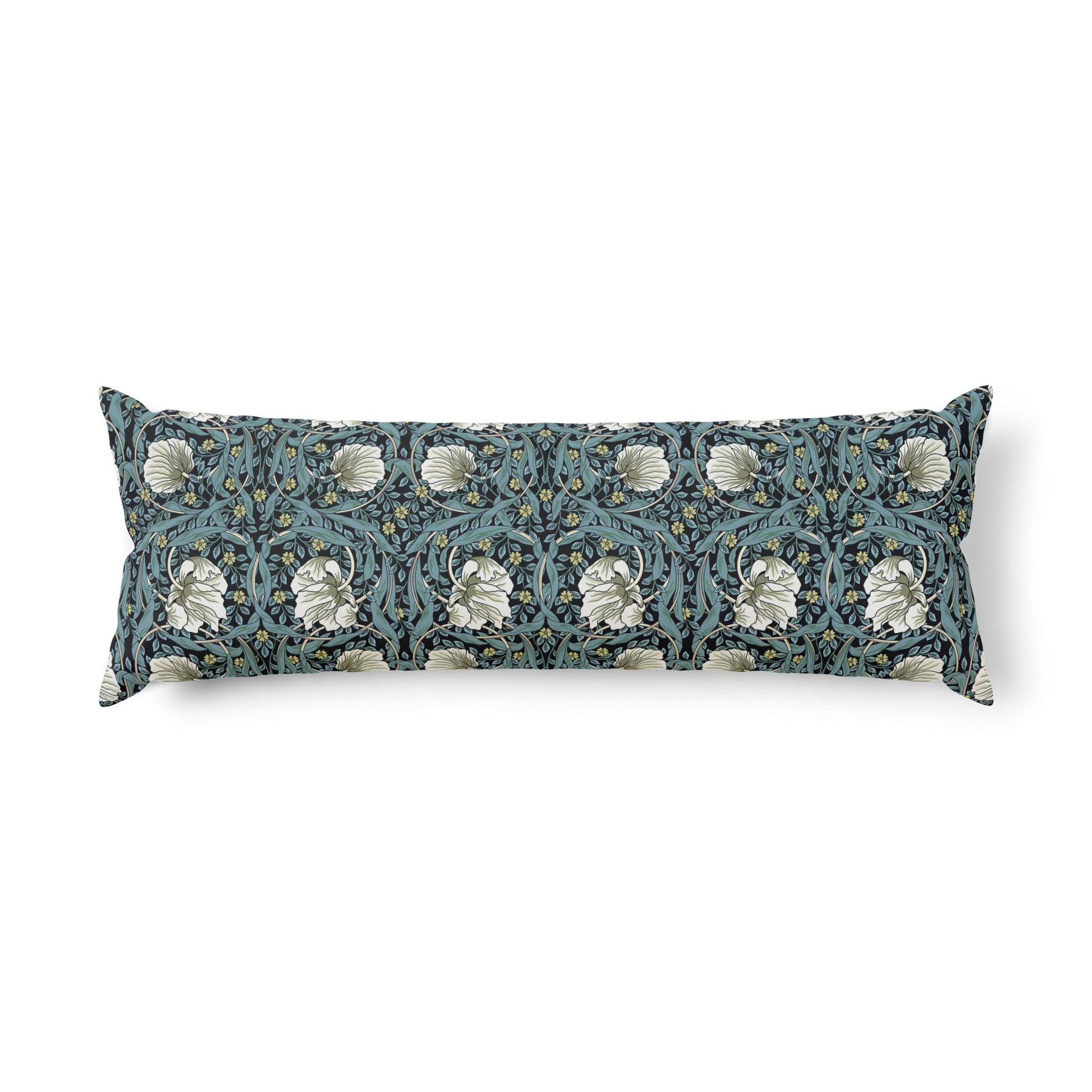 Decorative pillow with floral pattern on a white background