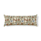 Decorative pillow with floral and butterfly pattern on a white background